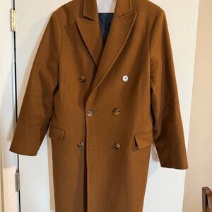 Zara Brown Double-Breasted Coat